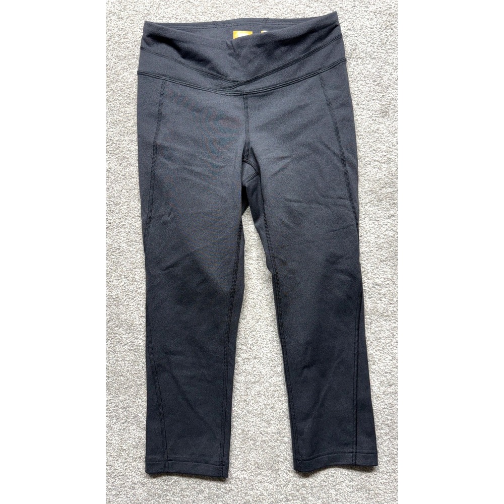 Lucy Hatha Collection Charcoal Grey Capri Leggings Crossover Waist XS
